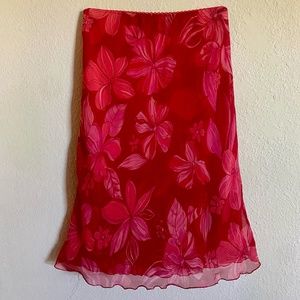 Vintage Floral Midi Skirt